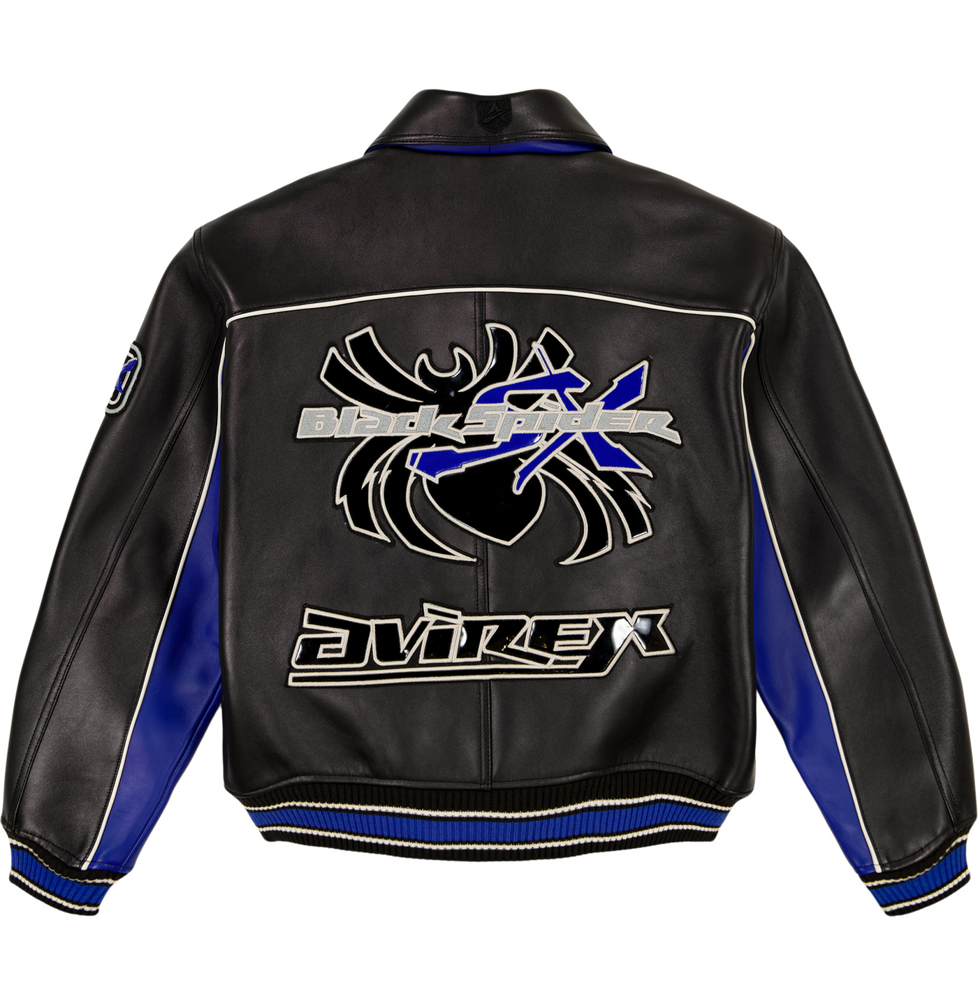 AVIREX SPIDER RACER LEATHER JACKET Men's -BLACK – Moesports
