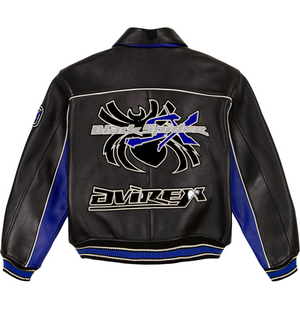 AVIREX SPIDER RACER LEATHER JACKET Men’s -BLACK