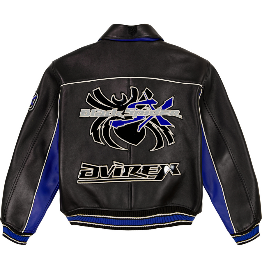 AVIREX SPIDER RACER LEATHER JACKET Men’s -BLACK