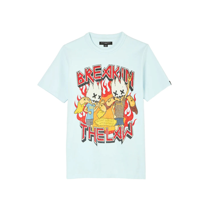 Cult of Individuality SHORT SLEEVE CREW NECK TEE BREAKING THE LAW Men’s -POWDER BLUE