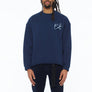 Cult of Individuality FRENCH TERRY FLEECE CREW SWEATSHIRT MOUNTAIN 620 GRAMS Men’s -NAVY