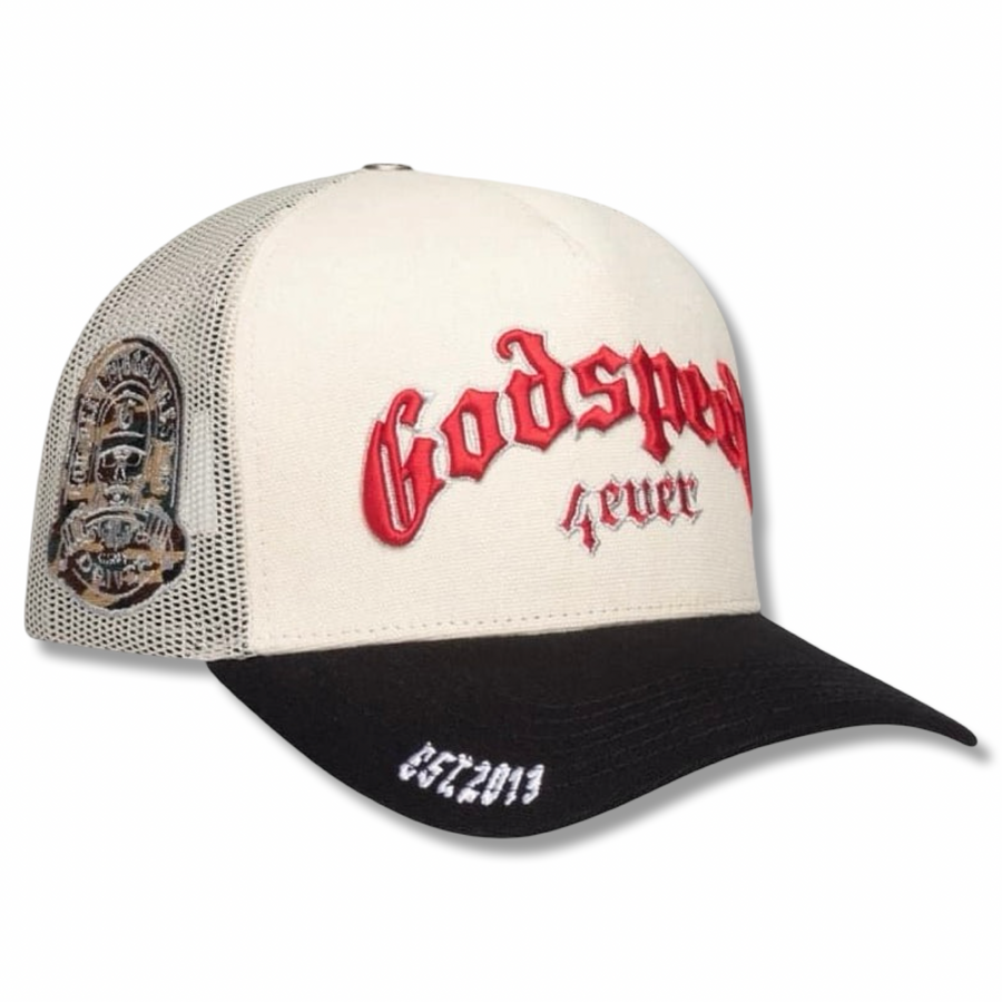 Godspeed Forever Trucker Hat- White/black – Moesports