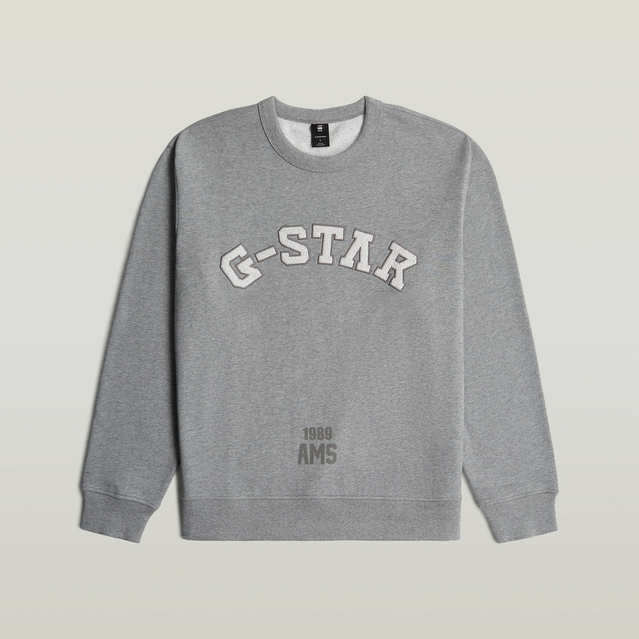 G-Star RAW  APPLIQUÉ R SWEATER / Men’ -MEDIUM GREY HEATHER