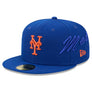 NEW ERA 5950 SIDE SCRIPT -NEW YORK METS -ROYAL BLUE ORANGE