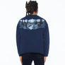 Cult of Individuality FRENCH TERRY FLEECE CREW SWEATSHIRT MOUNTAIN 620 GRAMS Men’s -NAVY