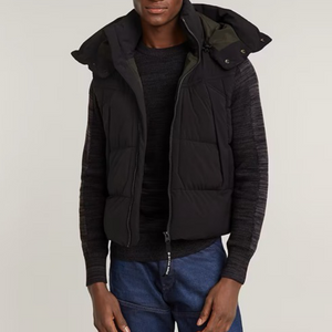 G-STAR G-WHISTLER PDD HOODIE VEST 2.0 MENS -DK BLACK