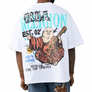 TRUE RELIGION SHORT SLEEVE  CONCERT BUDDHA OVERSIZED TEE-OPTIC WHITE