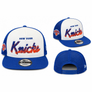 NEW ERA 950 A-FRAME PRE-CURVED CHENILLE LOGO TRUCKER HAT NEW YORK KNICKS-ROYAL/WHITE