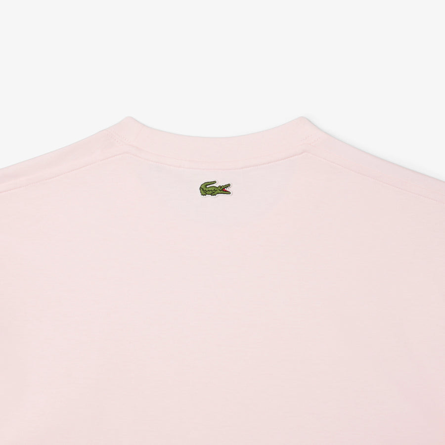 LACOSTE SIGNATURE PRINT COTTON T-SHIRT Men’s -LIGH PINK