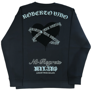 ROBERTO VINO LOGO CREW NECK SWEATER Men’s -BLACK