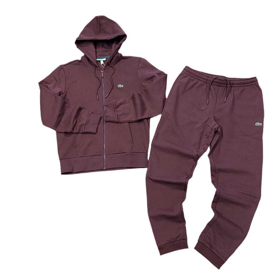 LACOSTE FUll ZIP HOODED CLASSIC SWEATSUIT Men’s -BORDEAUX-BZD