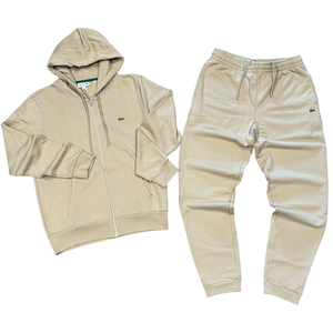 LACOSTE FUll ZIP HOODED CLASSIC SWEATSUIT Men’s -BEIGE-02S