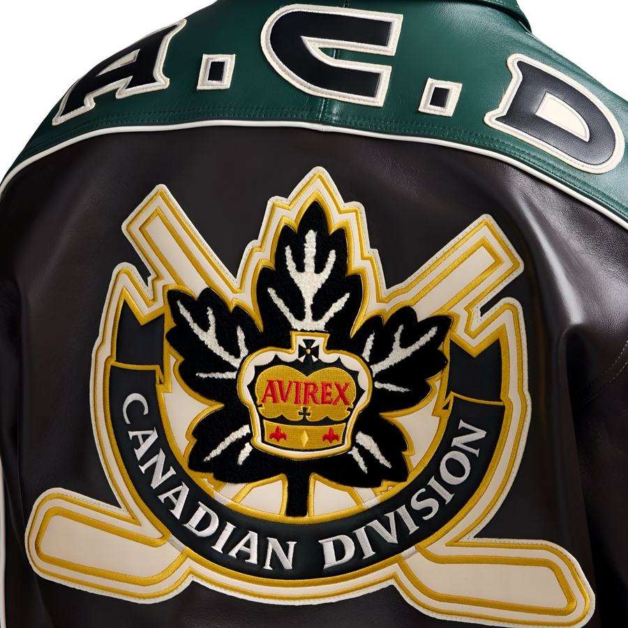 AVIREX CANADIAN DIVISION LEATHER JACKET Men’s -ESPRESSO