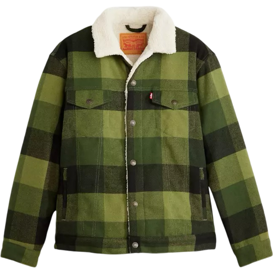 Levis Strauss & Co TRUCKER SHERPA JACKET Men’s -GREEN BLACK