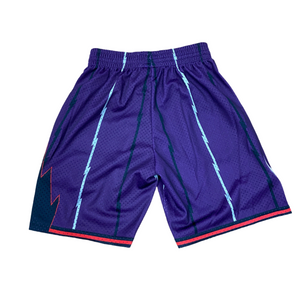 MITCHELL & NESS - NBA SWINGMAN ROAD -SHORTS - RAPTORS  - 98-99  MENS -PURPLE RAPTORS