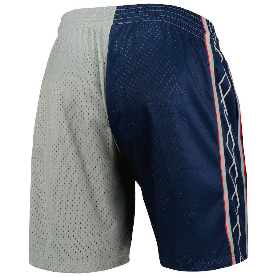 MITCHELL & NESS - NBA SPLIT  SWINGMAN  -SHORTS -  NETS - 2006 - MENS -GREY NAVY BLUE /RED