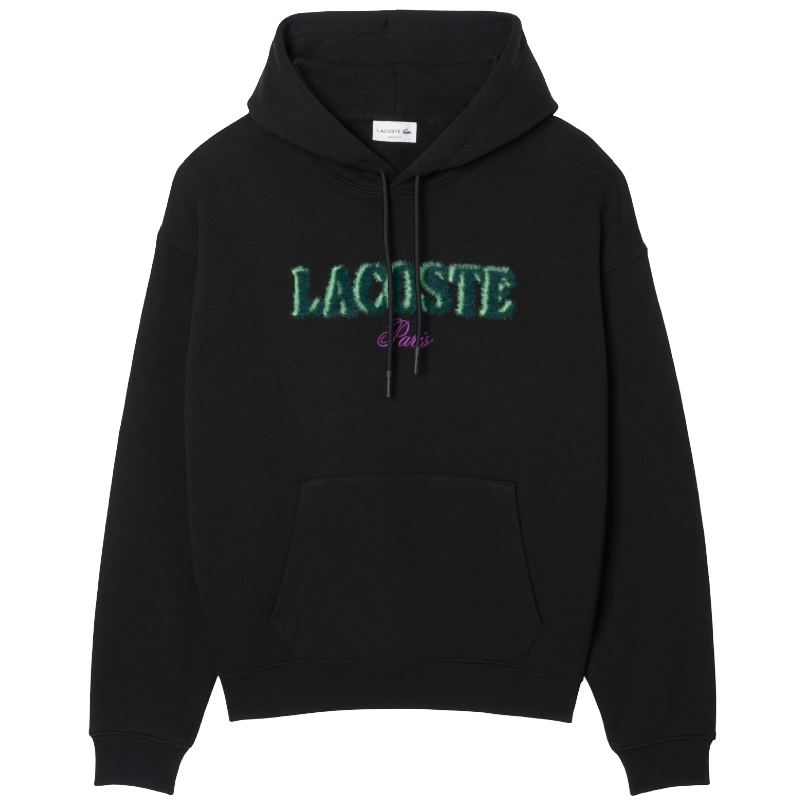 LACOSTE LOOSE FIT PARIS HOODIE FLEECE -Men's -BLACK-031 – Moesports LACOSTE LOOSE FIT PARIS HOODIE FLEECE -Men's -BLACK-031 – Moesports