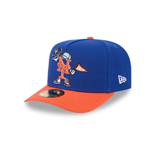 NEW ERA 5950 CARTOON PRE-CURVED - NEW YORK METS '/ ROYAL BLUE ORANGE