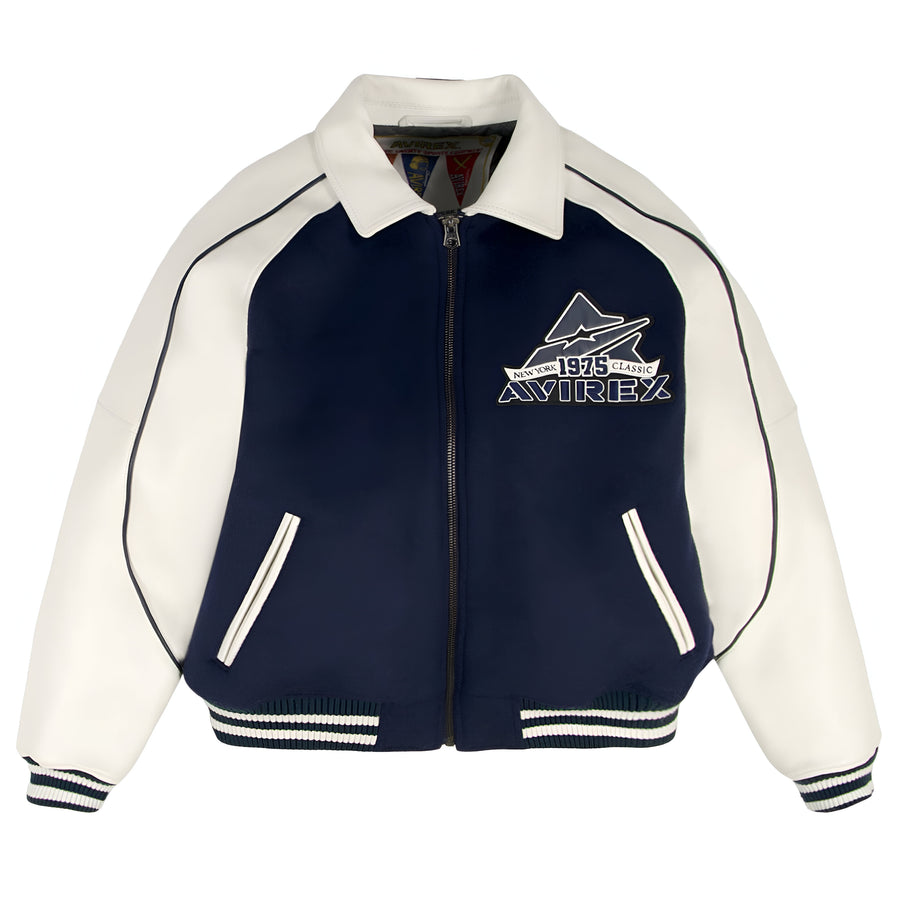 Avirex Classic Wool Leather Varsity Jacket Men’s -NAVY BLAZER/MARINE