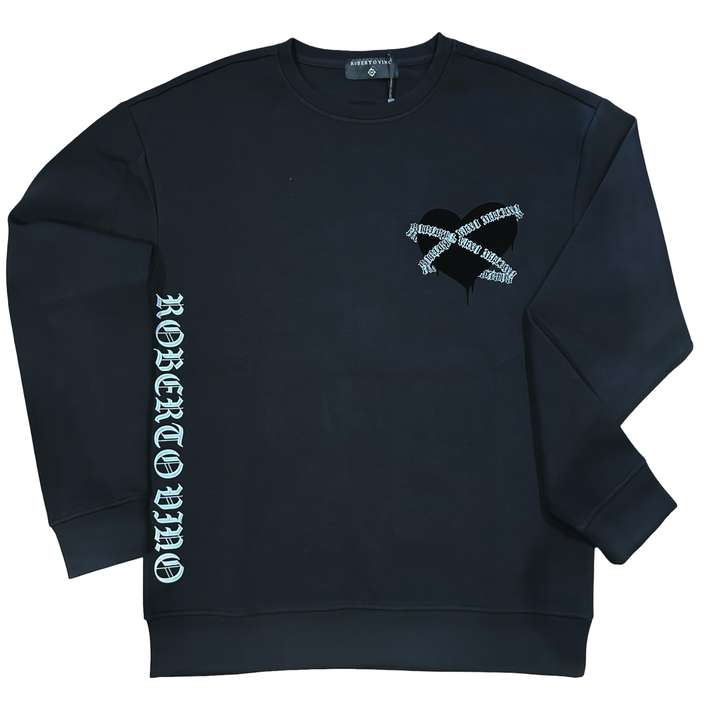 ROBERTO VINO LOGO CREW NECK SWEATER Men’s -BLACK