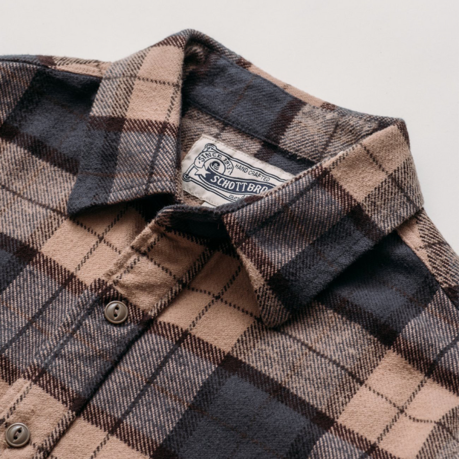 Schott Bros. PLAID FLANNEL SHIRT Men’s -KHG