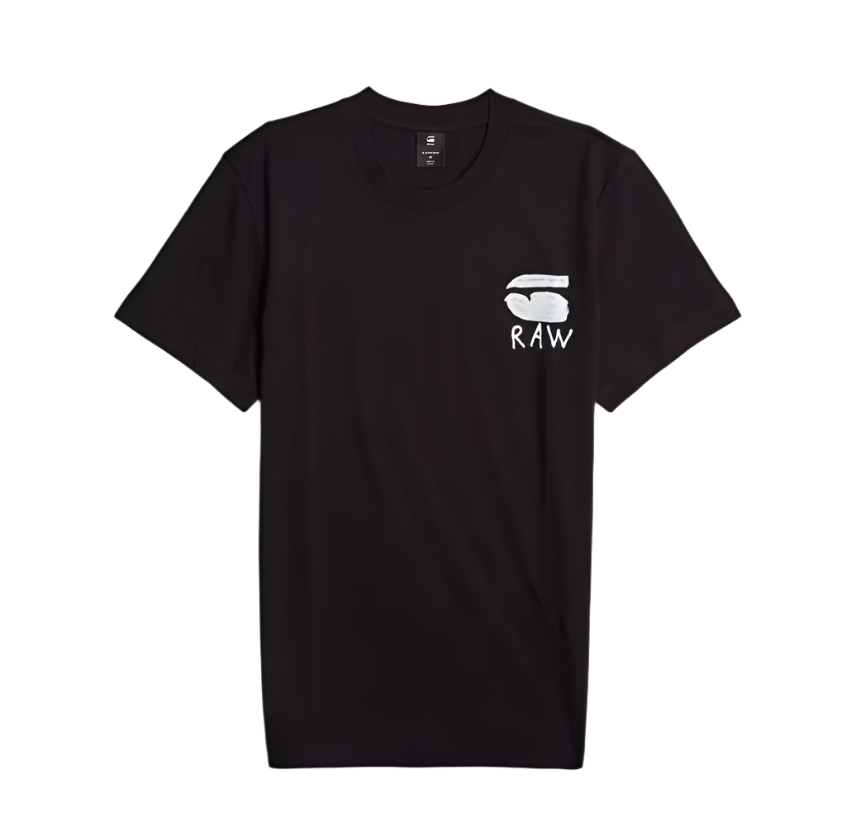 G-Star RAW BURGER BACK PRINT  R T / Men’s -DK BLACK