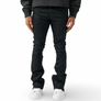 SERENED CAVIAR WAX STACKED JEANS Men’s -BLACK - Moesports