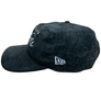 NEW ERA BROOKLYN NETS  TEAM SCRIPT PRE-CURVED CORDUROY SNAPBACK -BLACK WHITE