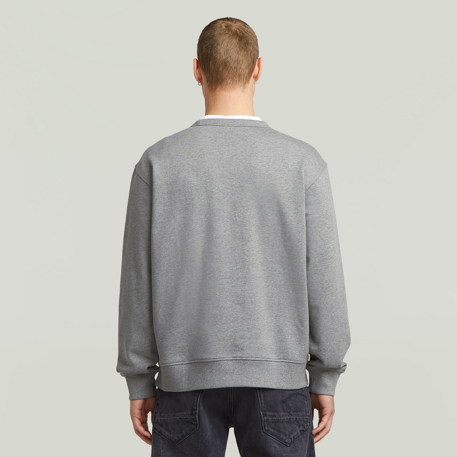 G-Star RAW  APPLIQUÉ R SWEATER / Men’ -MEDIUM GREY HEATHER