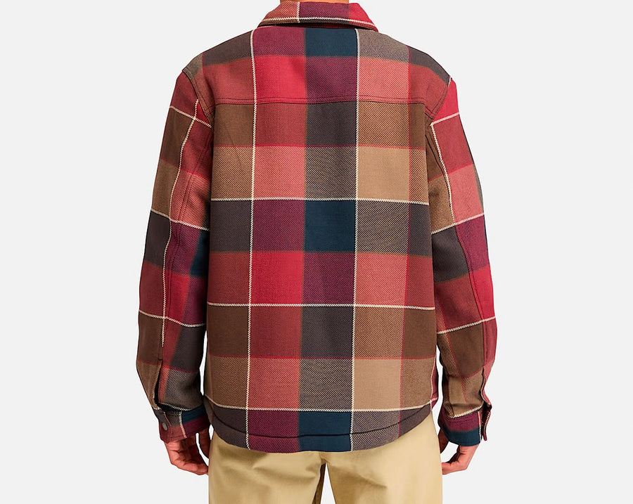 TIMBERLAND SHERPA LINED PLAID FLEECE OVERSHIRT Men’s - CORDOVAN