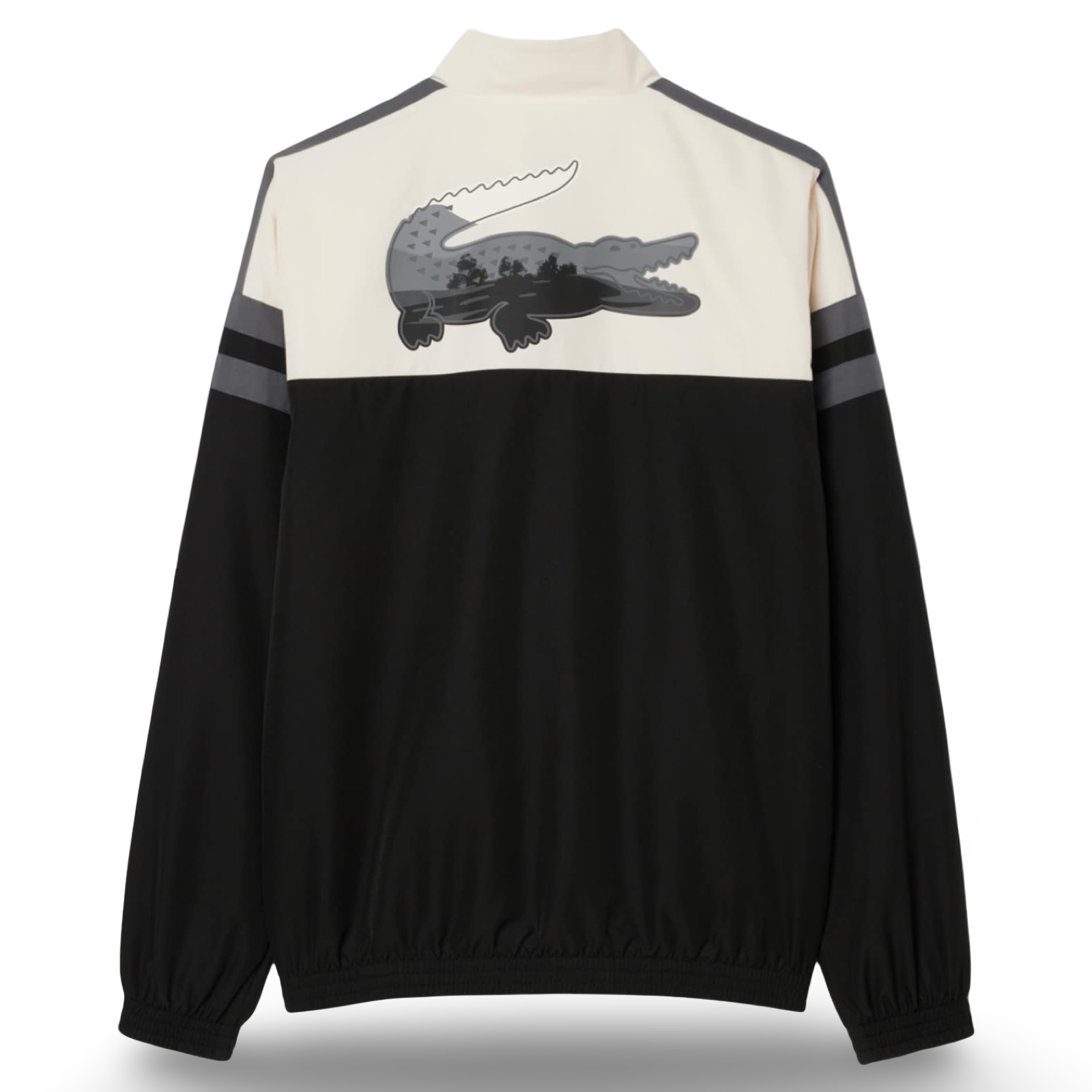 LACOSTE REGULAR FIT LANDSCAPE CROCODILE TRACKSUIT- Men's- BLACK LACOSTE REGULAR FIT LANDSCAPE CROCODILE TRACKSUIT- Men's- BLACK
