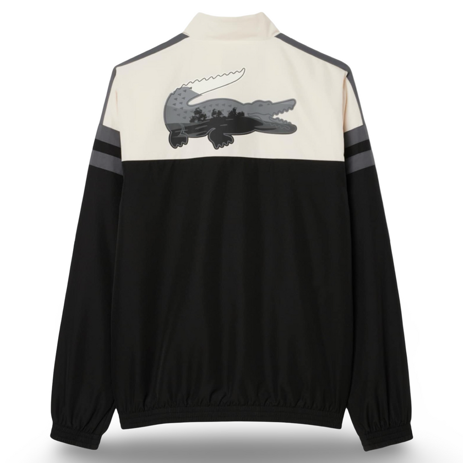 LACOSTE REGULAR FIT LANDSCAPE CROCODILE TRACKSUIT- Men’s- BLACK/WHITE BEIGE