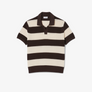 LACOSTE - SHORT SLEEVE STRIPED POLO COLLAR SWEATER SHIRT Men’s -BEIGE /BROWN