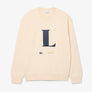 LACOSTE BOX LOGO CLASSIC FIT FLEECE CREWNECK SWEATSHIRT -Men’s - BEIGE