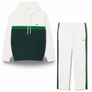 LACOSTE CLASSIC FIT SWEATSUIT HOODED FLEECE  -Men’s-WHITE /GREEN