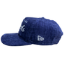 NEW ERA NEW YORK KNICKS TEAM SCRIPT PRE-CURVED CORDUROY SNAPBACK -NAVY WHITE