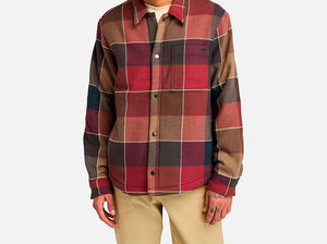 TIMBERLAND SHERPA LINED PLAID FLEECE OVERSHIRT Men’s - CORDOVAN