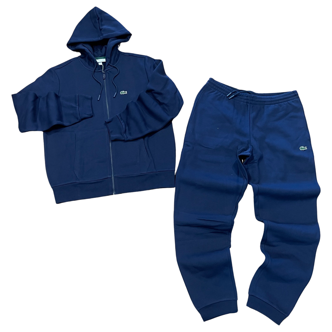 LACOSTE FUll ZIP HOODED CLASSIC SWEATSUIT Men's - NAVY BLUE 166 – Moesports