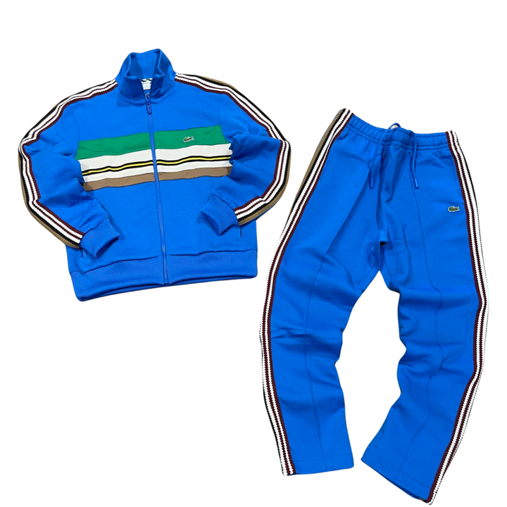 LACOSTE PARIS FRENCH MADE ZIPPED COLORBLOCK  TRACKSUIT- Men’s-BLUE -SIY