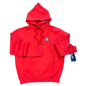 CHAMPION “SUPER FLEECE” MEDIUM C LOGO CONE HOODY- Men’s-SCARLET RED