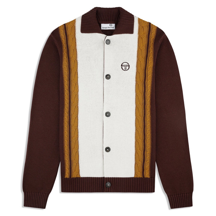 Sergio Tacchini BRUNI KNIT CARDIGAN SWEATER Men’s -BITTER CHOCOLATE