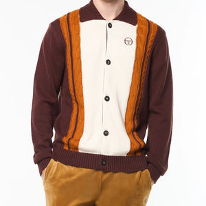 Sergio Tacchini BRUNI KNIT CARDIGAN SWEATER Men’s -BITTER CHOCOLATE