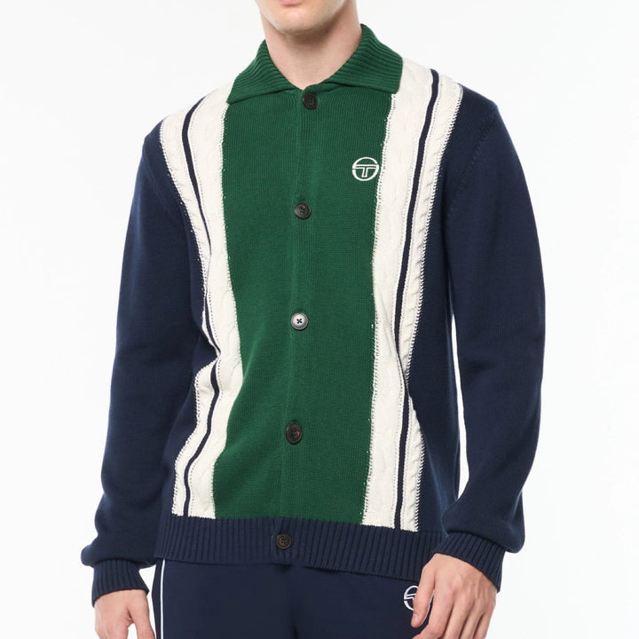 Sergio Tacchini BRUNI KNIT CARDIGAN SWEATER Men’s -MARITIME BLUE
