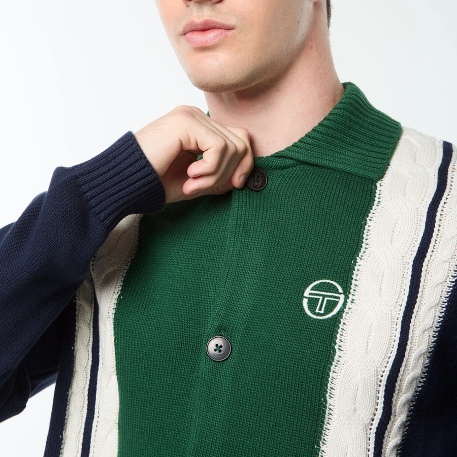 Sergio Tacchini BRUNI KNIT CARDIGAN SWEATER Men’s -MARITIME BLUE