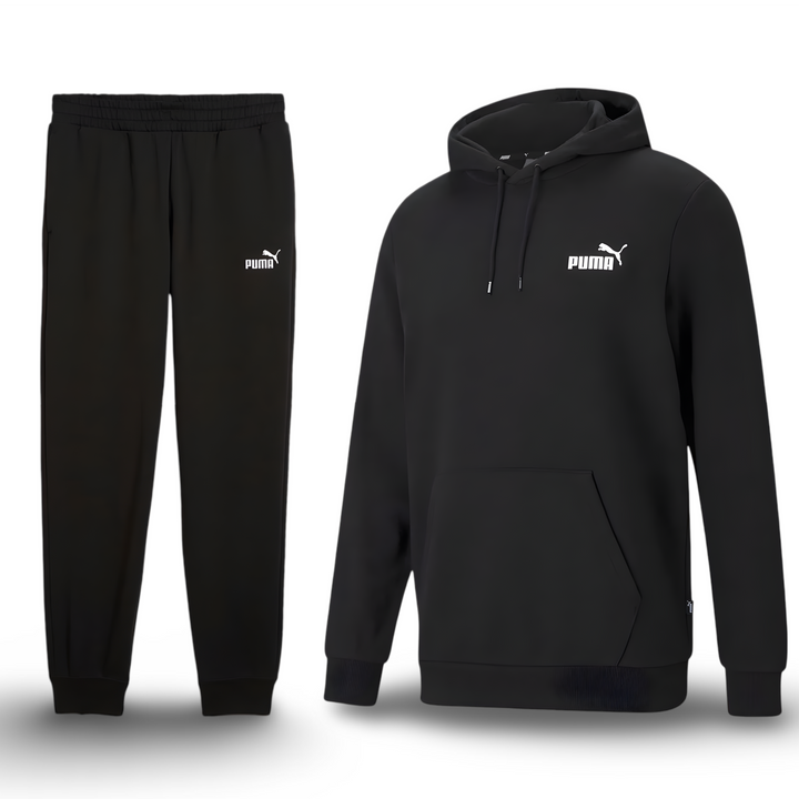 Puma  ESSENTIALS LOGO HOODIE FLEECE SWEATSUIT Men’s-PUMA BLACK