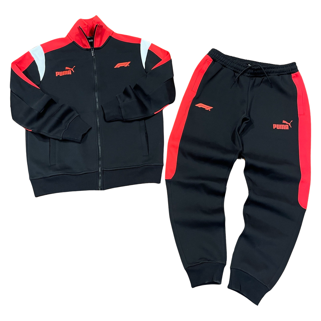 Puma black and red tracksuit sales
