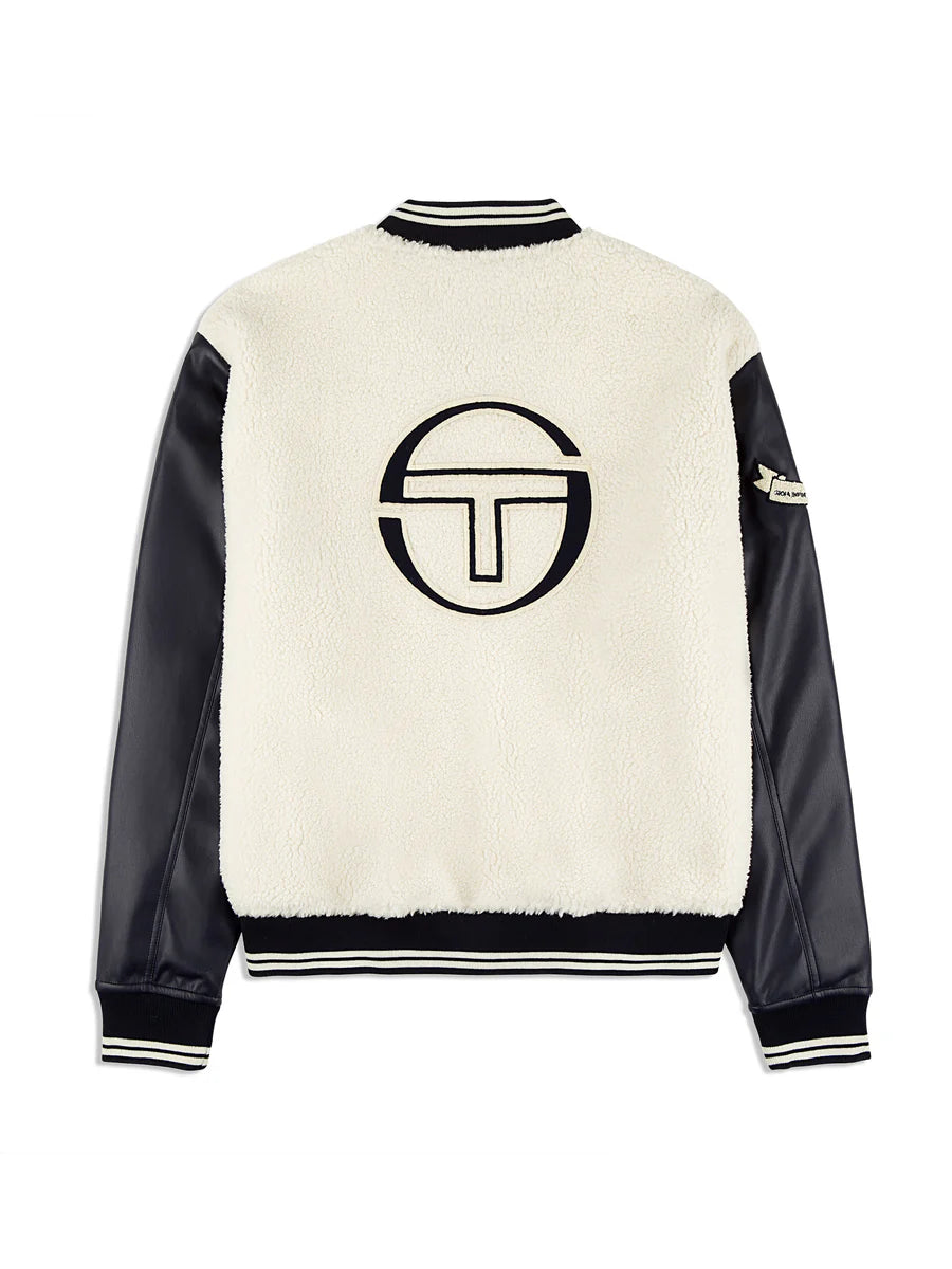 SERGIO TACCHINI TOPPA VARSITY BOMBER JACKET - MEN’S-GARDENIA