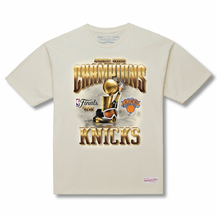 完売品 mitchell＆ness フットボールTシャツ 34 size48 Mitchell & Ness NBA KNICKERBOCKER 2026 CHAMPIONS TEE NEW YORK KNICKS M