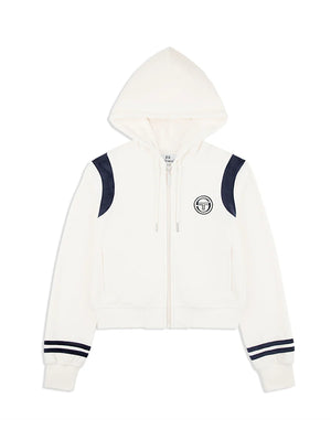 SERGIO TACCHINI VENETO VELOUR ZIP-UP HOODIE TRACK SUIT- WOMEN’S - GARDENIA