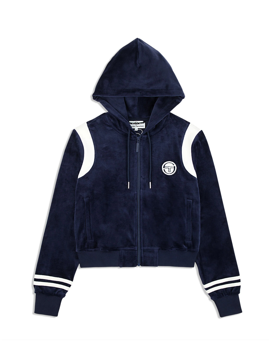 SERGIO TACCHINI VENETO VELOUR ZIP-UP HOODIE TRACK SUIT -  WOMEN’S -MARITIME BLUE